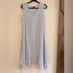 Toofan blue and white summer cotton dress